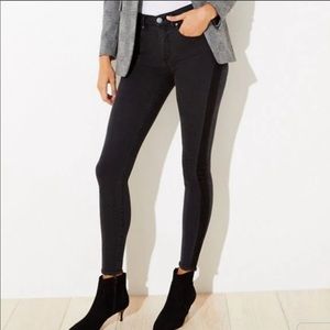 LOFT Shadow Stripe Slim Pocket Skinny Jeans